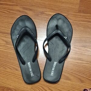 True Religion Black Flip Flops